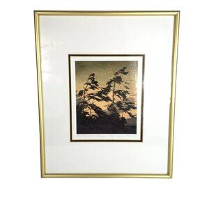 Tom Thompson Pine Island Georgian Bay framed art print 13"x10.5" Gold  Frame